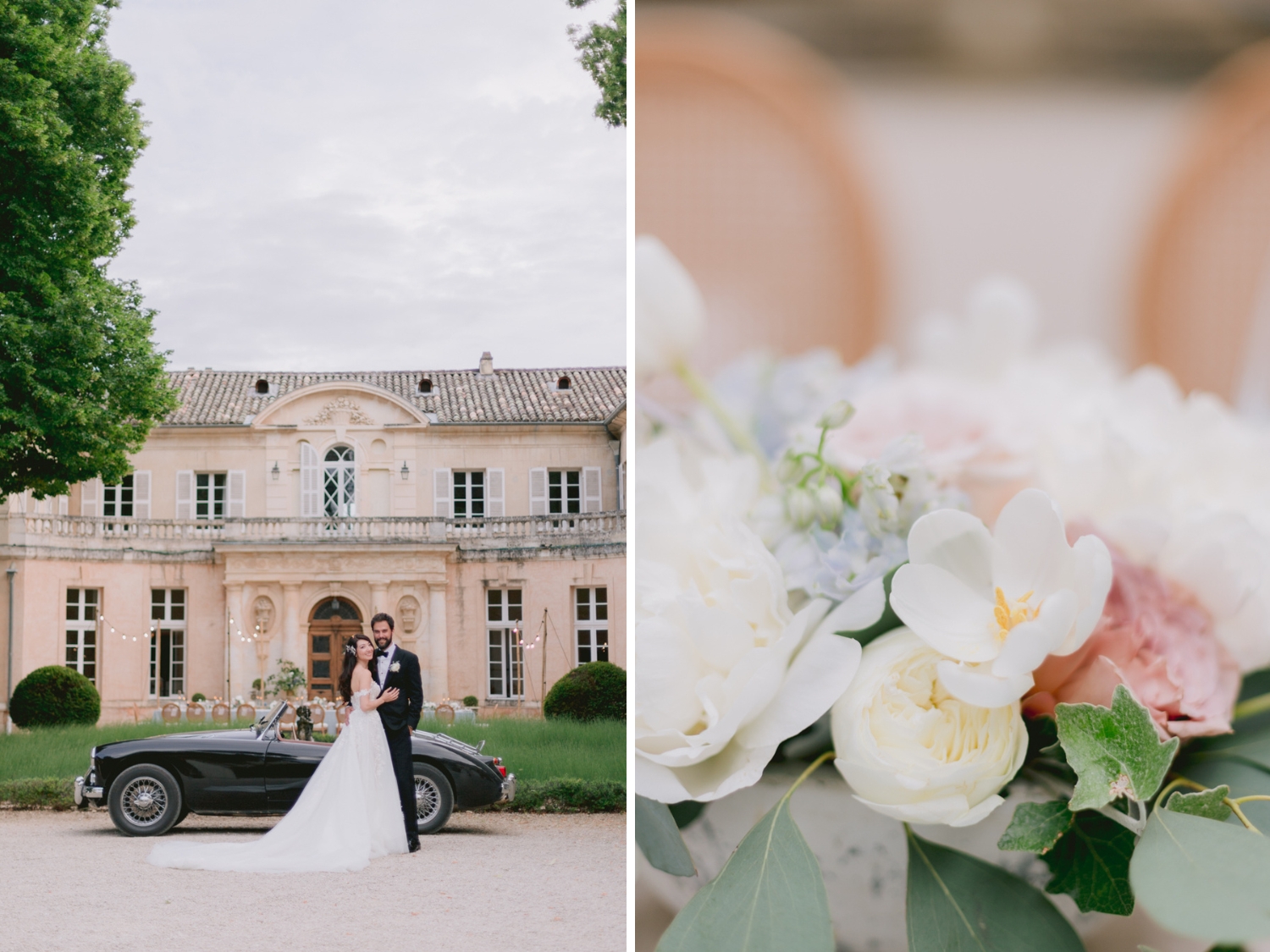 Decoration at a Spring Wedding at Chateau Martinay in Provence, France