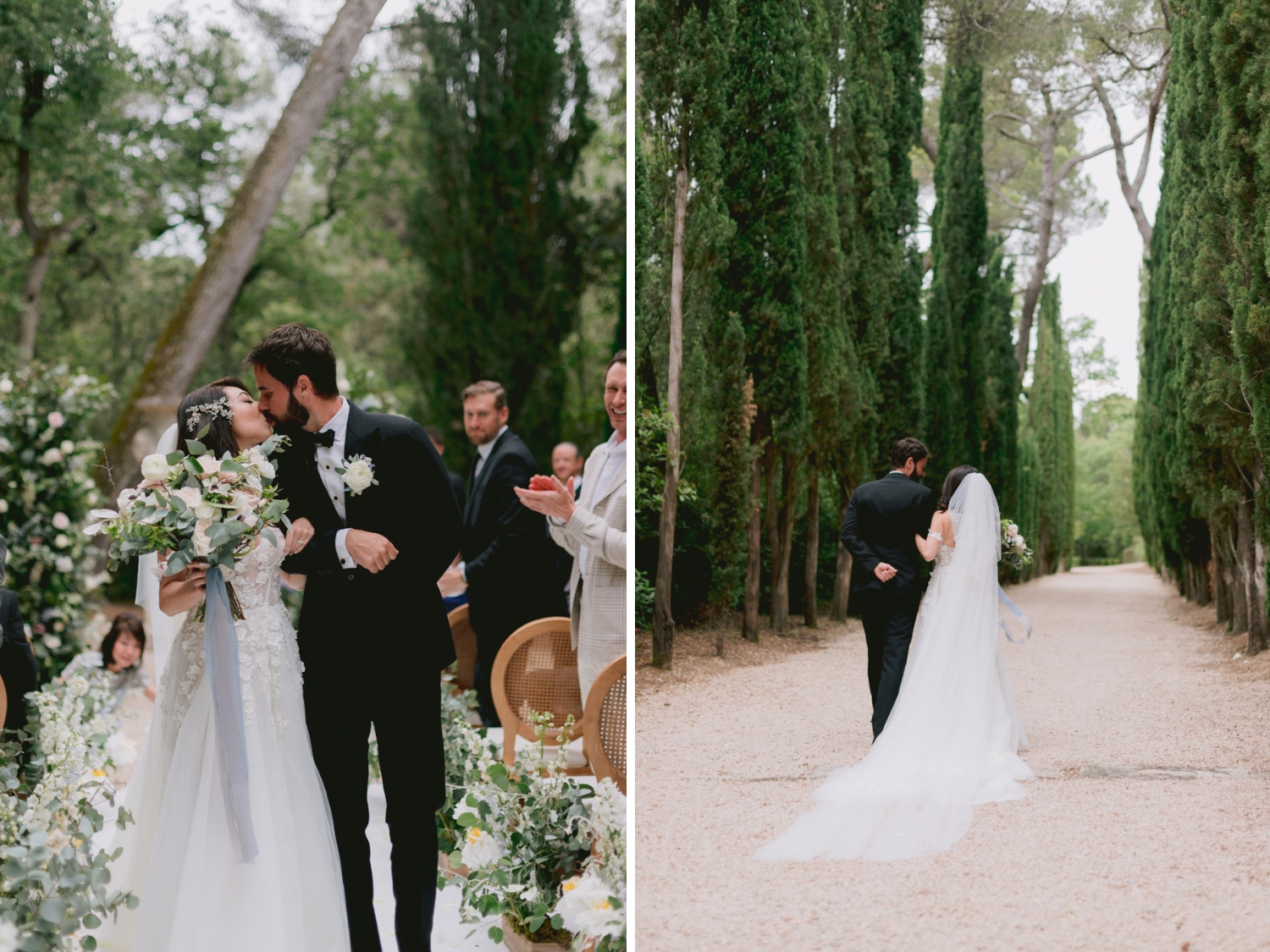 Ceremony at a Spring Wedding at Chateau Martinay in Provence, France