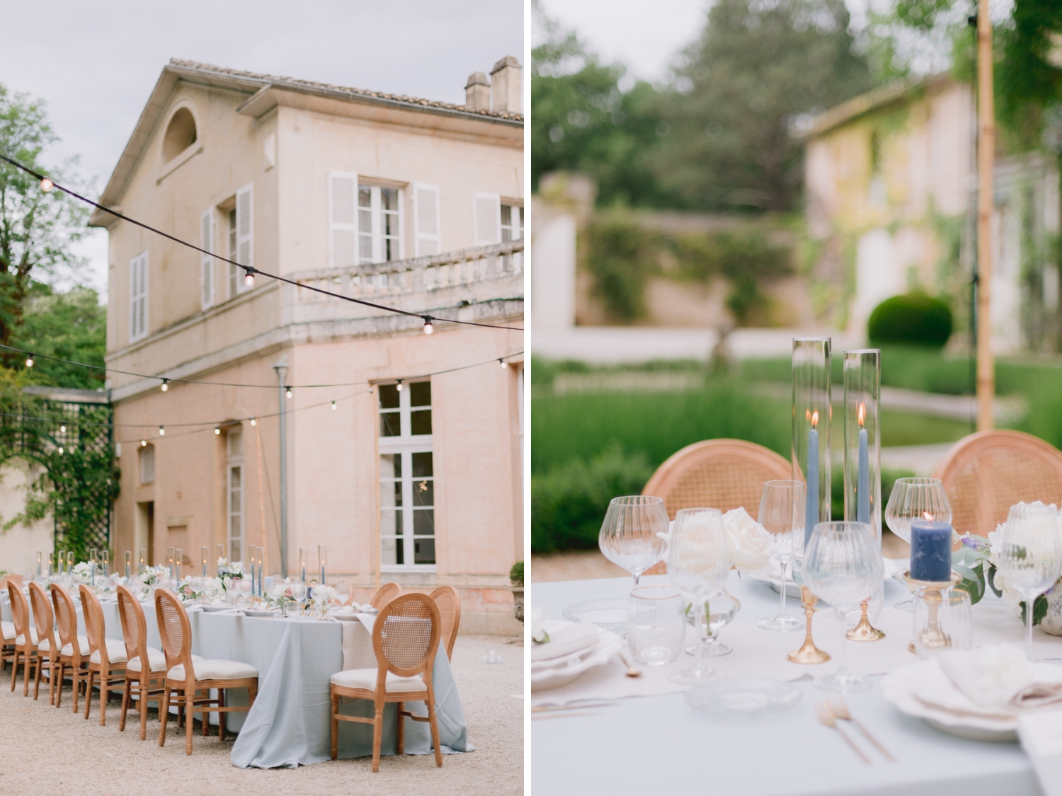 Decoration at a Spring Wedding at Chateau Martinay in Provence, France