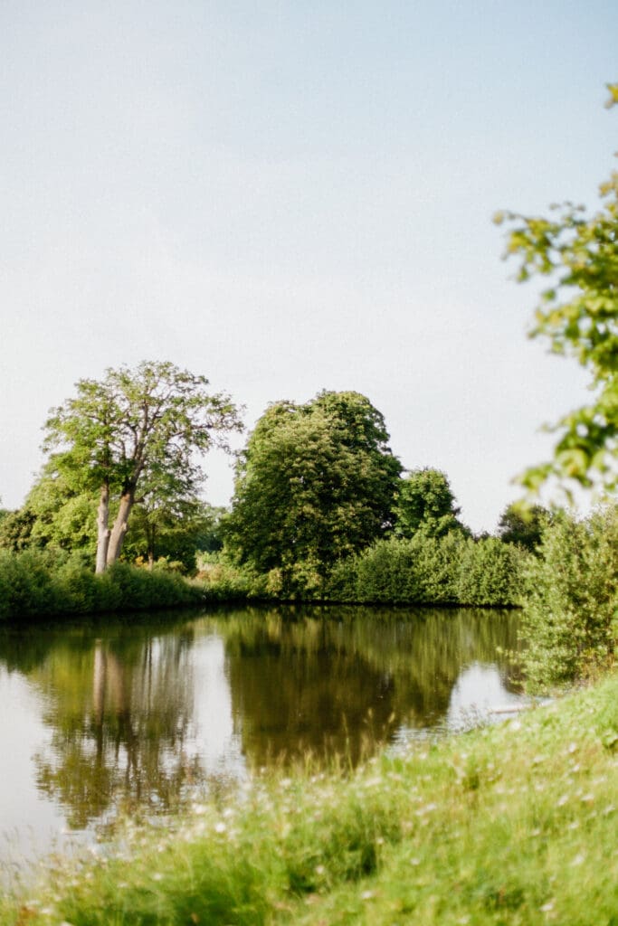 The lake at Chateau de la Motte Husson