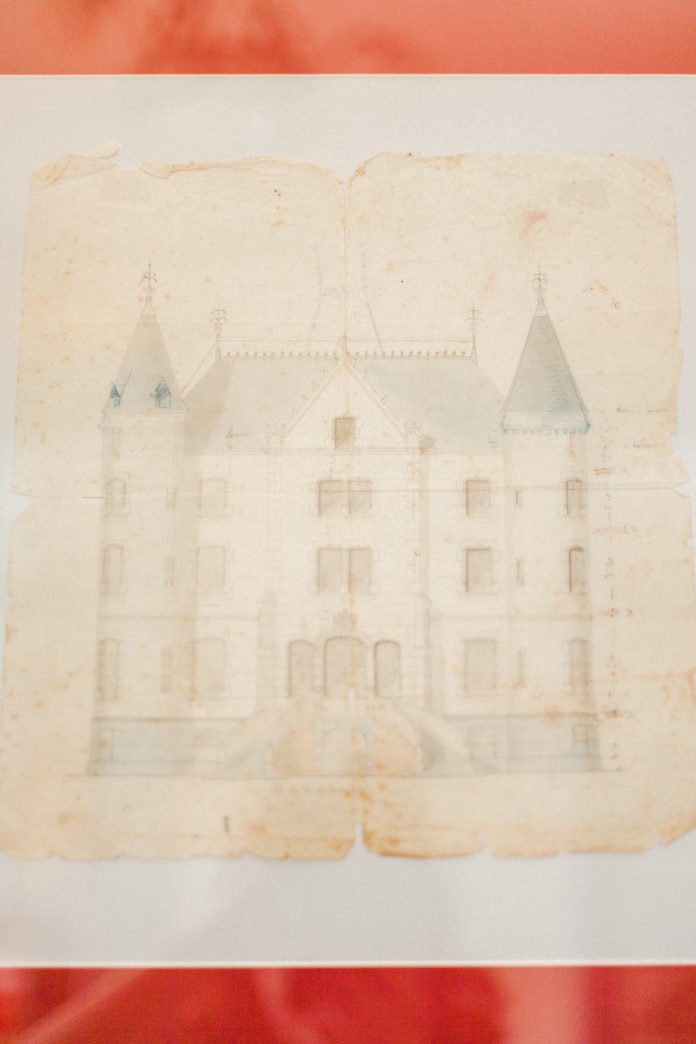 Original Architects drawing of The Château de la Motte Husson 